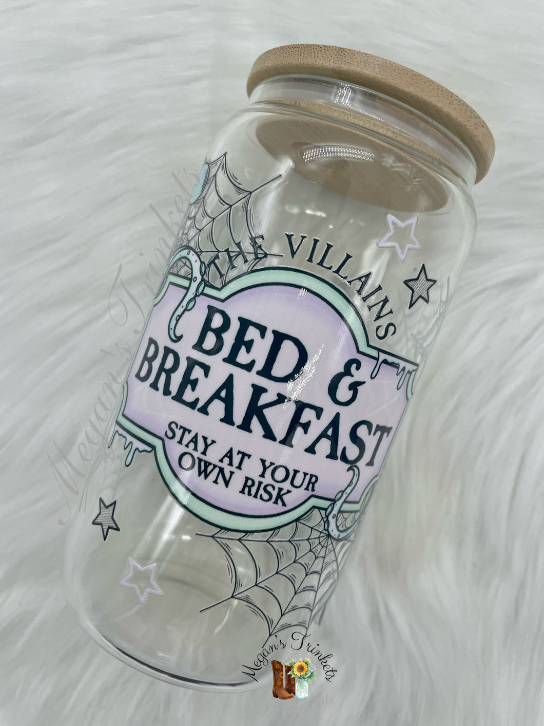 Villains Bed & Breakfast Glass Libby