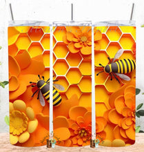 Load image into Gallery viewer, 3D Bee Honeycomb Sublimation Tumbler
