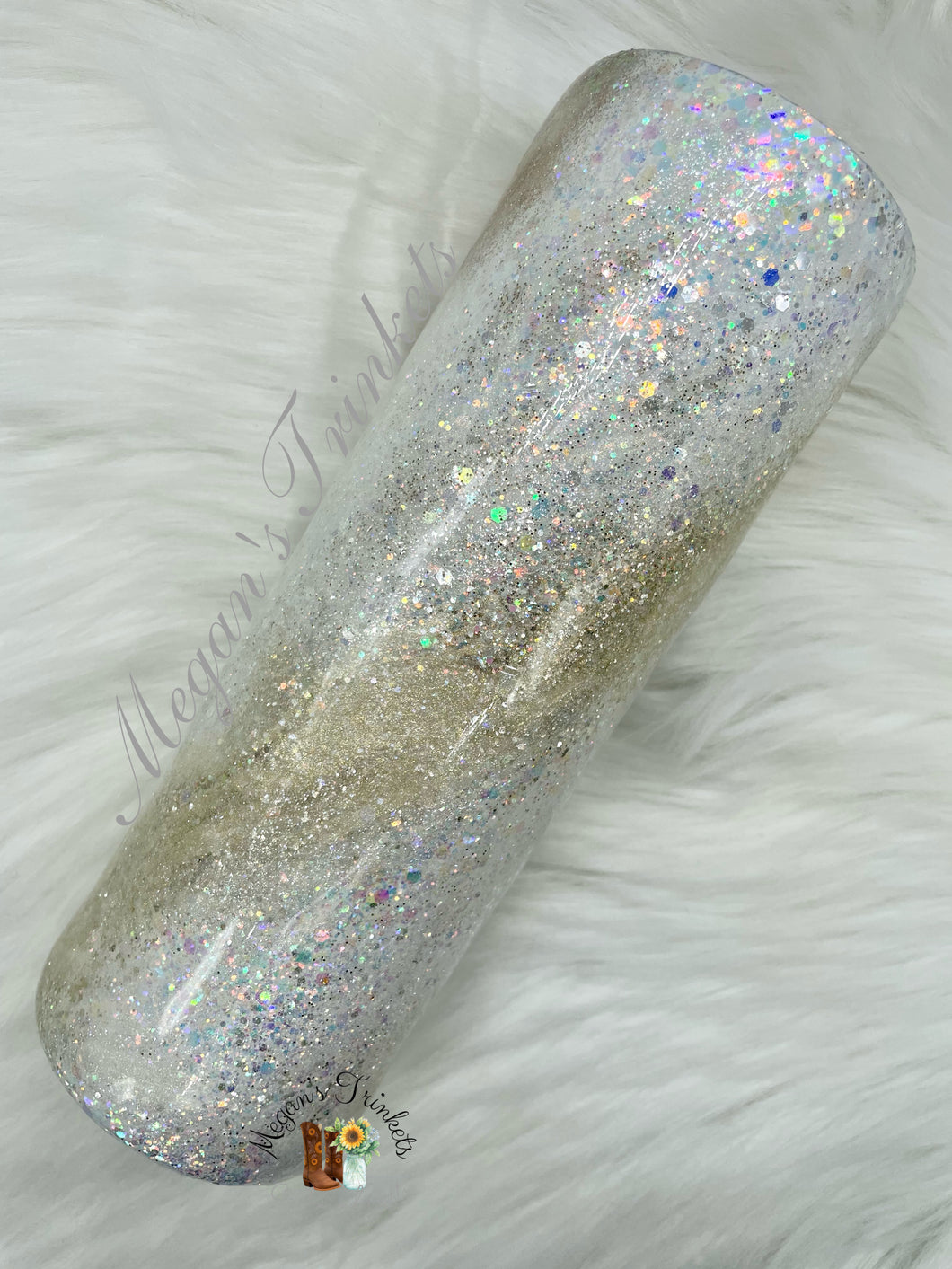 Golden Opal Glitter Swirl Tumbler