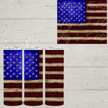 Load image into Gallery viewer, American Flag Glitter Sublimation Tumbler
