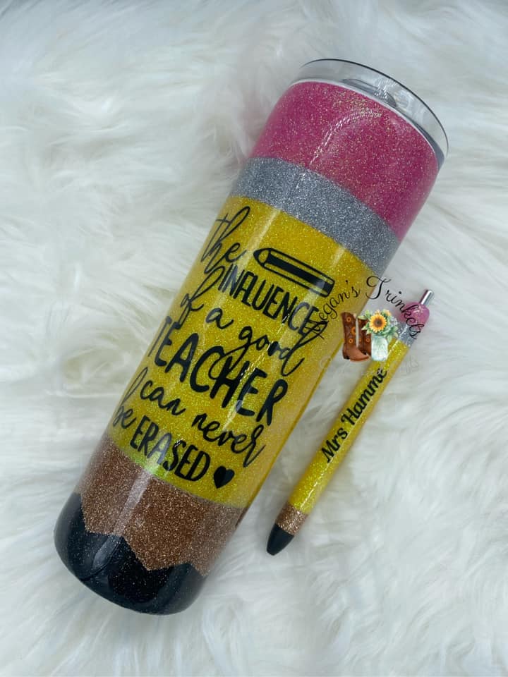 Teacher Pencil Skinny Tumbler