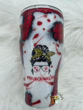 Load image into Gallery viewer, Crime Scene Junkie Distressed Tumbler
