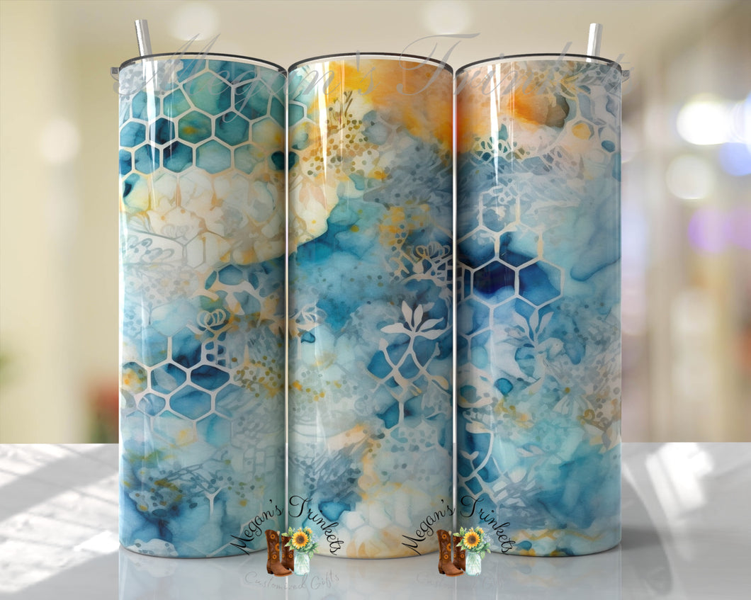 Alcohol Ink Honeycomb Sublimation Tumbler