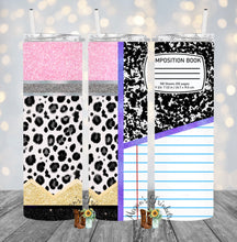Load image into Gallery viewer, Leopard Composition Notebook Sublimation Tumbler
