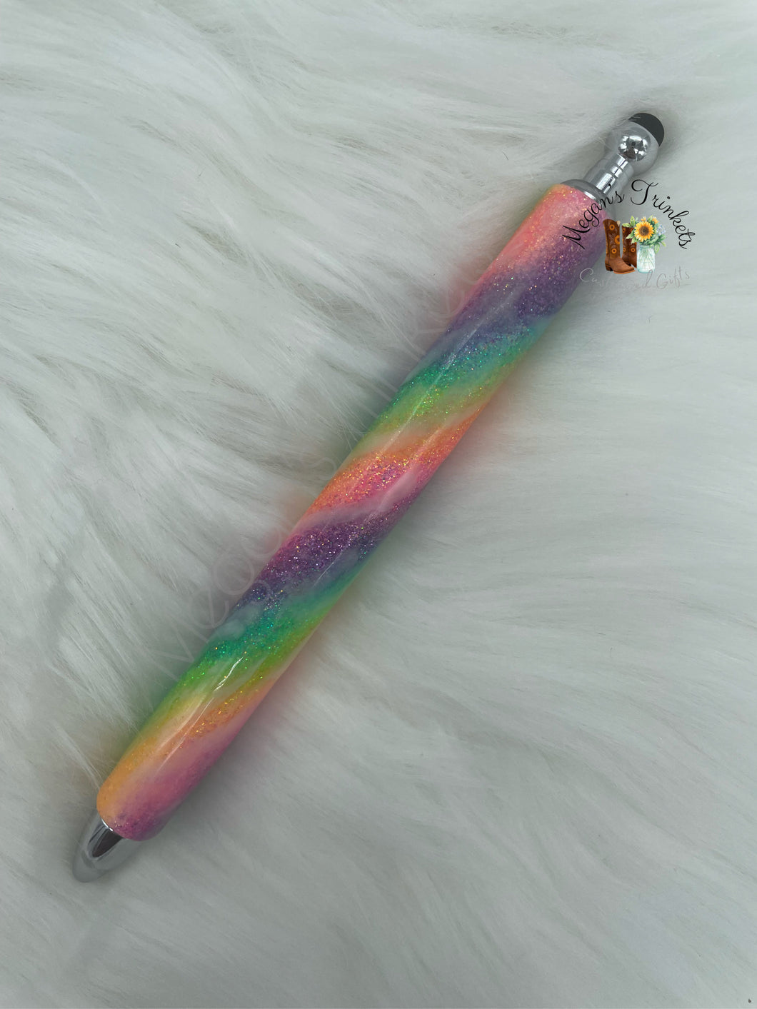 Rainbow Glitter Swirl Pen